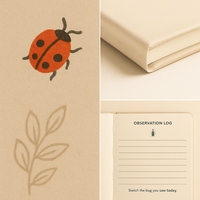 LABON Insect Explorer A5 Kinder Kreativ journal Nature Theme Notizbuch für Bug Observation Zeichnen und Schreiben von Abenteuern