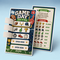 Boletos de Rasca y Gana para Día de Partido de Fútbol Americano, Tarjetas de Ganancia Instantánea con Cinco Ventanas Abribles para Recaudaciones de Fondos Deportivas y Eventos Festivos