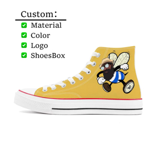 Custom High-Top Canvas Sneakers with Embroidery and Printing Men's <strong>Shoes</strong> Canvas Casual Walking <strong>Shoes</strong> - Product Image 4