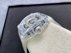 นาฬิกาข้อมือจักรกลกันน้ำคุณภาพสูง โปร่งใส ดีไซน์คริสตัล พร้อมทูร์บิญองและดีไซน์แบบโปร่ง - นาฬิกาสุดหรู - Product Image 4