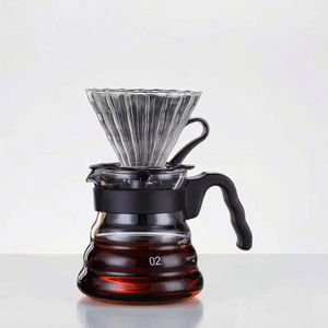 Modern Vidro Transparente Café Despeje Sobre Conjunto para Compatível Brewing Pot Funil & Copo de Filtro de Vidro para Compartilhar - Product Image 1