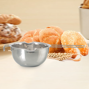 Vente en gros Outil de cuisson personnalisé Melting Pot Becs verseurs doubles Bol à fondre en acier inoxydable pour fromage, sucre, chocolat avec long manche - Product Image 2