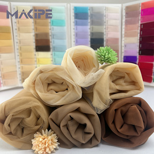 Trọng lượng nhẹ 23gsm Sheer da tone vải tuyn nylon lưới vải Fro Wedding Dress & thêu - Product Image 6