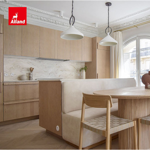 Gabinetes de <span class=keywords><strong>Cocina</strong></span> Modernos Alland de MDF con Chapa de Roble Blanco, Gabinetes de <span class=keywords><strong>Cocina</strong></span> con Paredes Acanaladas de Madera Clara - Product Image 3