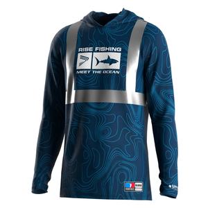 เสื้อฮู้ดดี้ตกปลาแบบมีแถบสะท้อนแสง UPF50+ แห้งเร็ว ระบายอากาศได้ดี ป้องกันแสงแดดทั้งกลางวันและกลางคืน สำหรับสวมใส่ได้ตลอดวัน - Product Image 1