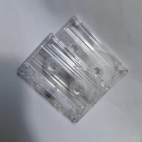 Cassette audio vierge avec logo personnalisé, boîtier transparent, pour enregistrement musical rétro, mixtape