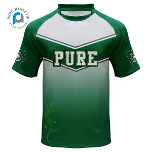 Murni kualitas tinggi sublimasi bergaris kustom pakaian olahraga seragam rugby Pria Kit rugby kemeja jersey untuk dijual