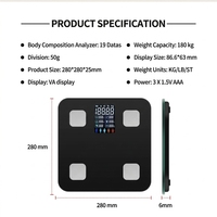Balance OEM qui analyse intelligemment la composition du corps humain Balance du corps humain de salle de bain avec écran large