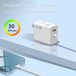 CTX Factory 120W Dual 2 puertos <span class=keywords><strong>USB</strong></span> cargador de carga rápida QC3.0 tipo <span class=keywords><strong>C</strong></span> adaptador de pared para Xiaomi para iPhone 16 Pro Max otra celda - Product Image 4