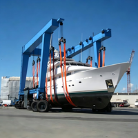 Grue portique pour yacht certifiée CE, galvanisée anti-corrosion, 20 tonnes, avec palan à double vitesse pour marina côtier