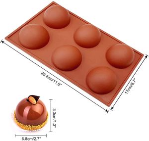 Lot de 2 moules en silicone sphériques à 6 cavités, antiadhésifs, pour chocolats ronds, pour la pâtisserie et les desserts - Product Image 2