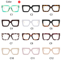 3207 nouvelle chaîne Unique 2023 nouvelle monture de lunettes Anti-lumière bleue femmes carré mode surdimensionné vert léopard lunettes d'ordinateur
