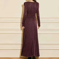 Robe de soirée longue asymétrique à sequins pour femme, drapée et froncée, moulante, fabricant de vêtements à marque privée