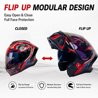 Casque de moto rabattable, coque ABS homologuée DOT, taille S-XXL, motocross toutes saisons pour les motards adultes avec lentille anti-buée