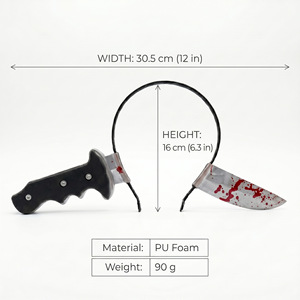Serre-tête d'Halloween, accessoires de tête, ornements d'Halloween, simulation de couteau tranchant, boucle de tête en forme de couteau de cuisine, coiffe de déguisement - Product Image 4