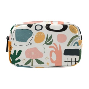 Wholesale Custom Print Pencil Bag Portable Cosmetic Pouch Bag Custom Quilted <b>Makeup</b> Bag for Travel - Product Image 1