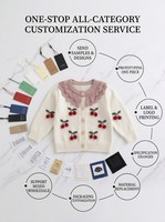 Combinaison bébé en coton tricoté 100% avec col en dentelle de classe A, broderie cerise, pour tout-petits, tailles 66-90, pull-onesie pour bébé fille
