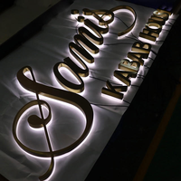 Letrero Comercial con Logotipo Retroiluminado Personalizado, Base de Metal Resistente a la Oxidación, Alta Durabilidad, Decoración de Letras para Pared Exterior