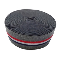 5cm Polyester Rayures Ruban Décoratif Sangle Souple Tricoté Bande Élastique pour Pantoufle Bandeau Jarretelle