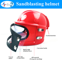 Casque de sablage ABS Premium, casque de sablage à alimentation en air sécurisé avec lentille en PVC, thermostat et filtre à air pour travaux de sablage