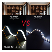 Lampu Strip LED Fleksibel COB Monokromatik DC12V/24V 10W/M Kecerahan Tinggi 100LM/W 4000K/6000K 5m untuk Pencahayaan Dekorasi
