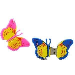De dibujos animados de silicona mariposa Pen Drive 64GB 32GB 16GB 4GB 2GB 8GB de memoria palo de memoria Usb Flash Drive - Product Image 5