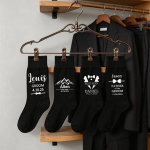 Chaussettes personnalisées avec le nom du père de la mariée et du marié - Chaussettes habillées pour le témoin et les garçons d'honneur - Product Image 2