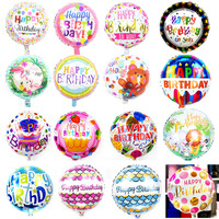 Ballon rond en aluminium de 18 pouces, Joyeux Anniversaire, nouveau modèle imprimé, ballon à hélium flottant, ballon lettre, décorations et fournitures pour fêtes
