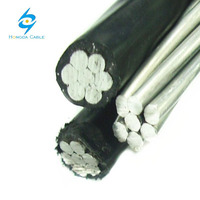 Cable aislado XLPE aéreo de aluminio triplex 1/0AWG 2/0AWG