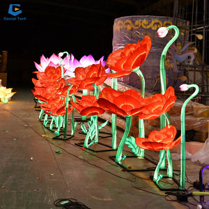 FL-58 ปรับแต่งโคมไฟดอกไม้ผ้าไหมจีนกันน้ํางานแต่งงาน LED ภายในเทศกาลโคมไฟ - Product Image 3