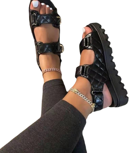 Flat Sandals Foreign Trade <strong>Velcro</strong> Size 43 Thick Soled Sandals <strong>for</strong> <strong>Women</strong> OPEN Toe Exposed Sponge Cake <strong>Shoes</strong> Sandals - Product Image 5