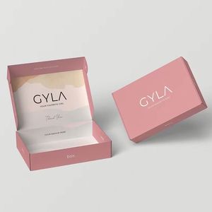 กล่องไปรษณีย์กระดาษลูกฟูกสีชมพูออกแบบเอง พิมพ์สีเต็มสองด้าน กล่องของขวัญบรรจุภัณฑ์กระดาษ - Product Image 2