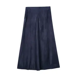 Women's High Waist Solid Color High Quality New Fashion Suede Skirt