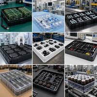 Bandeja de Blíster Termoformada Conductiva Antiestática ESD Personalizada, Embalaje al Vacío para Componentes Electrónicos de Semiconductores PS PET PCB