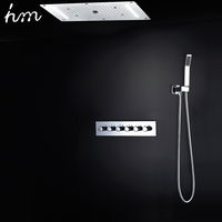 Hm Moderne populaire 304 En acier inoxydable En Laiton Salle De Bain Colonne Pluie Douche Ensemble
