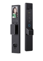 Serrure intelligente à empreintes digitales entièrement automatique, contrôle par application Tuya, reconnaissance faciale, accès par carte pour portes en aluminium, acier inoxydable, laiton