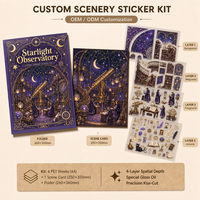 Kit d'autocollants personnalisés sur le thème de l'Observatoire Starlight pour fournitures de journal artistique