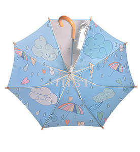 Personalizzato Logo cartone animato trasparente per bambini ombrello piccolo bastone Paraguas per giocare con 1 POE pannello sicuro in vista controllo manuale - Product Image 3