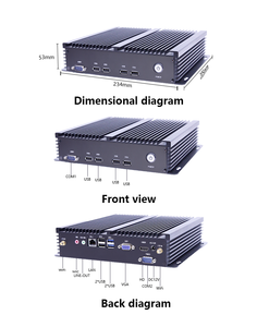 Mini-ordinateur industriel client léger embarqué i3/i5/i7 8 Go + 128 Go SSD Dissipation thermique sans ventilateur 4 USB HD VGA DC 12V - Product Image 6