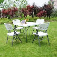 Table pliante carrée blanche portable en plastique HDPE de haute qualité pour fête intérieure en plein air