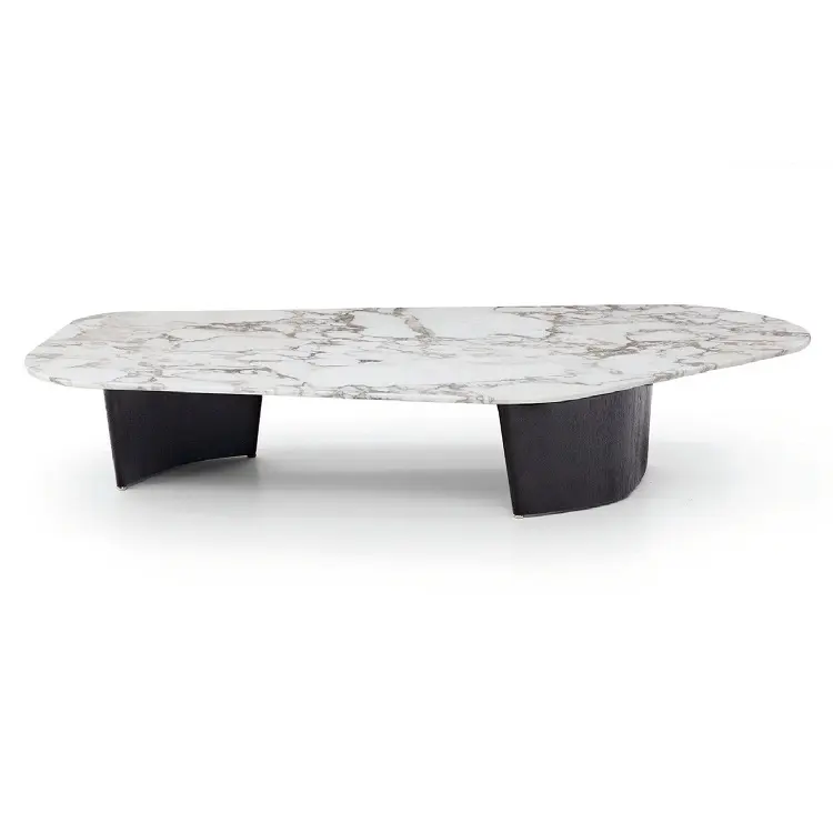 Table basse de bonne qualité en forme de courbe naturelle, adaptée au canapé inclinable, à la mode