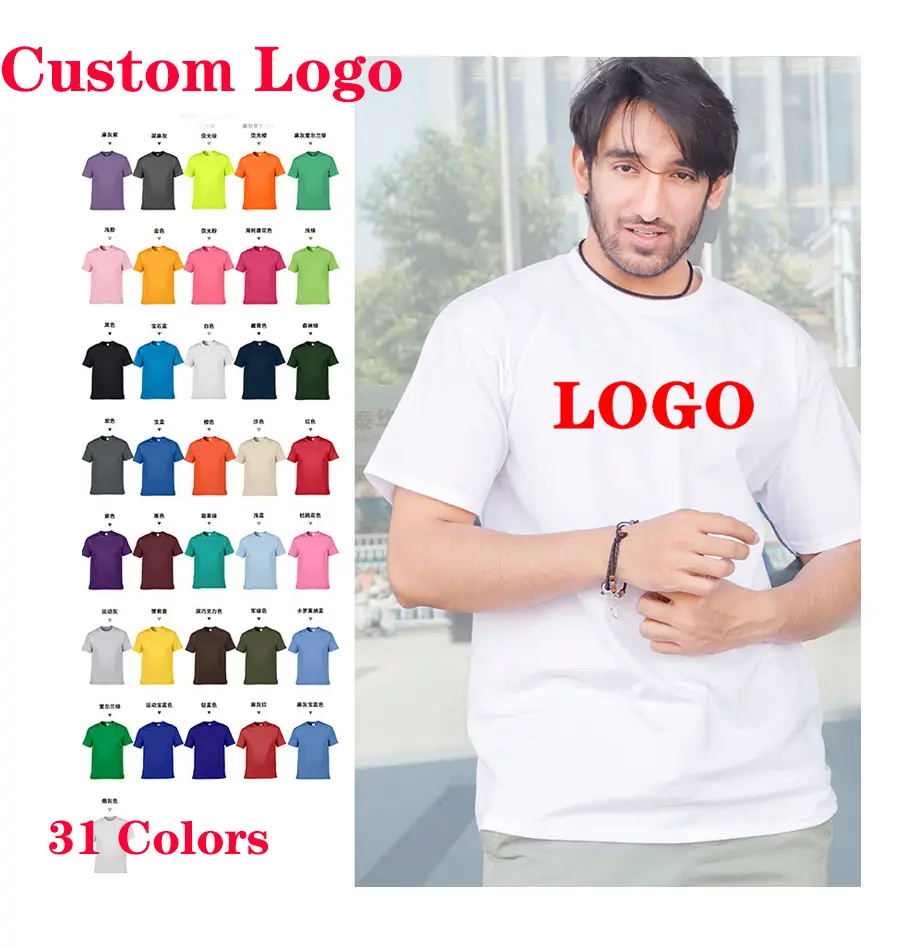 Kaus Ukuran Besar Kustom Katun 100% Kualitas Super Kaus Cetak untuk Pria Kaus Oblong Custom Kaos Oblong Polos Harga Terbaik Yiwu