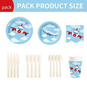 Ensemble d'assiettes en papier DAMAI personnalisées, ciel bleu, avion rouge, vaisselle jetable, fournitures de fête pour enfants, anniversaire de garçon - Product Image 5