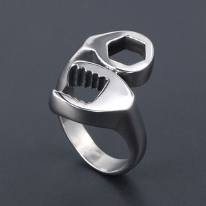 Punk Wrench And Screw Combination <b>Ring</b> Titanium Steel Unisex Fashion Jewelry SA802 - Product Image 2