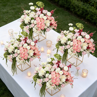 Centre de table romantique pour la Saint-Valentin, boule de fleurs en soie faite à la main de 70 cm, blanc, vert, rose