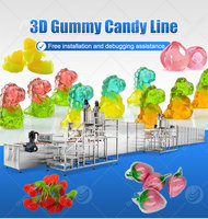 3D Fruit Watermeloen Gummies Snoep Productielijn Zachte Snoepgoed 3D Kleine Gummy Snoep Ananas Maakmachine