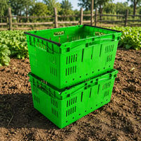 Caisse en plastique empilable et emboîtable HAOSEN, durable, écologique et légère, pour le stockage des aliments et des légumes
