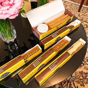 กล่องกระดาษดีไซน์ฟรี พร้อมช่องใส่ซอส ถาดกระดาษสำหรับใส่<span class=keywords><strong>สูตร</strong></span>อาหาร กรวยกระดาษ กล่องบรรจุภัณฑ์ชูโรส - Product Image 1