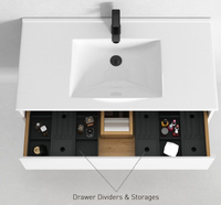 Ensemble de meuble-lavabo de salle de bain moderne en contreplaqué SEAWIN avec armoire à miroir murale, écologique et imperméable pour utilisation hôtelière