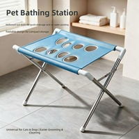 Station de bain pour animaux de compagnie Guangdong – Support de fixation multi-positions pliable pour petits chiens et chats – Outil manuel pour toilettage et bain des animaux